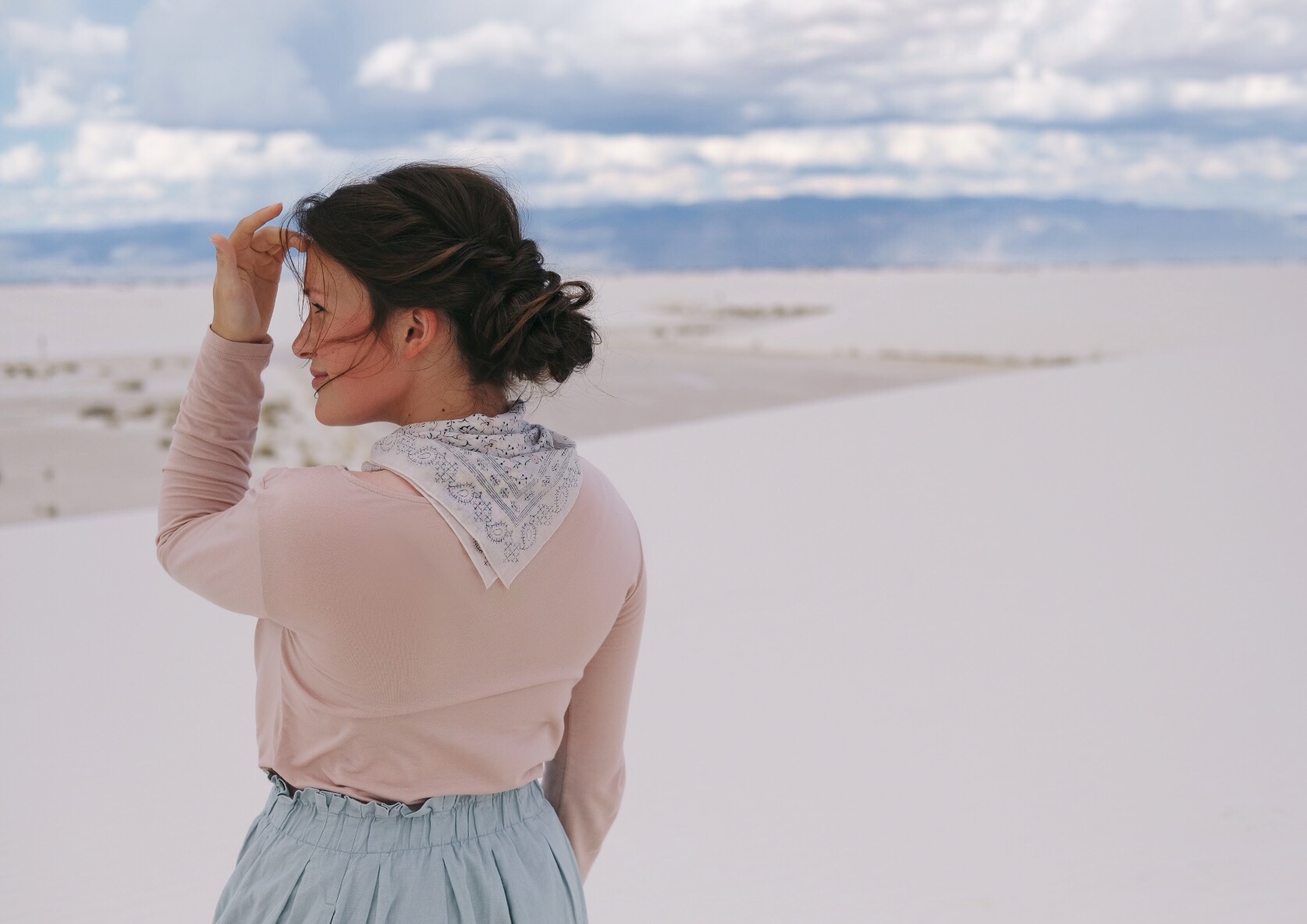 Soft Feminine Outfit at White Sands, NM