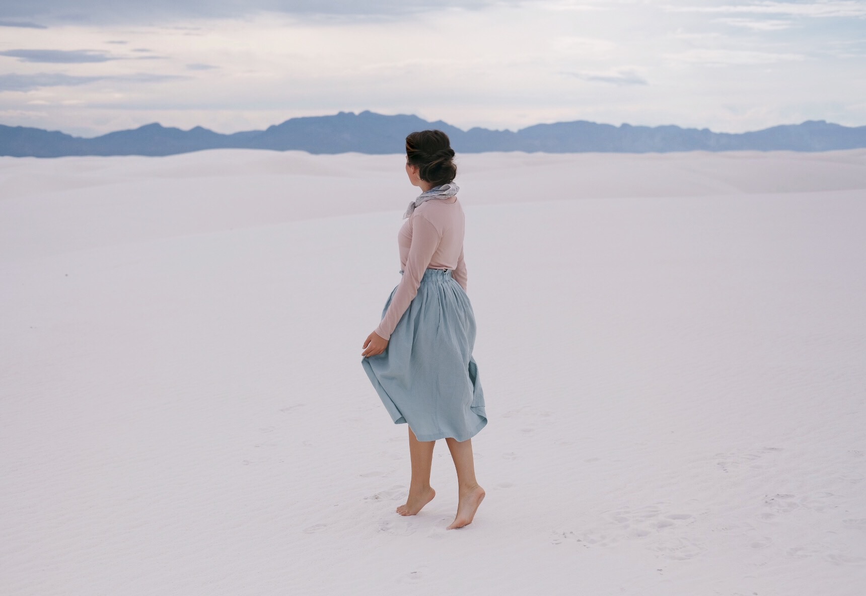 Soft Feminine Outfit at White Sands, NM