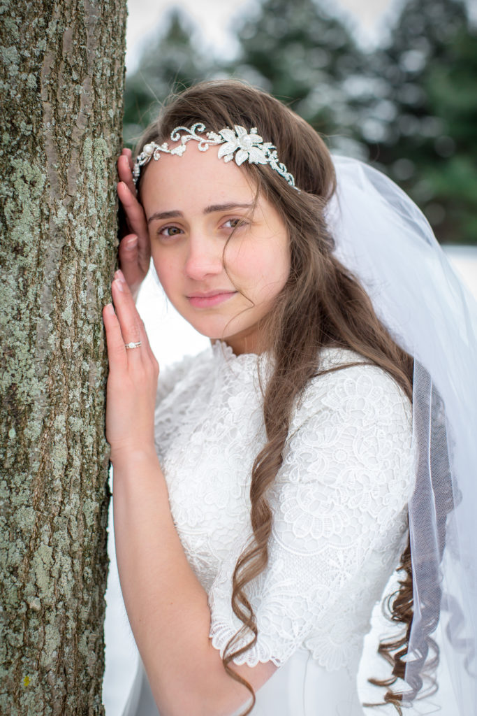 Kara's lovely bridal portraits on @ShesIntentional, the official @DaintyJewells Blog. What a lovely #modest wedding!