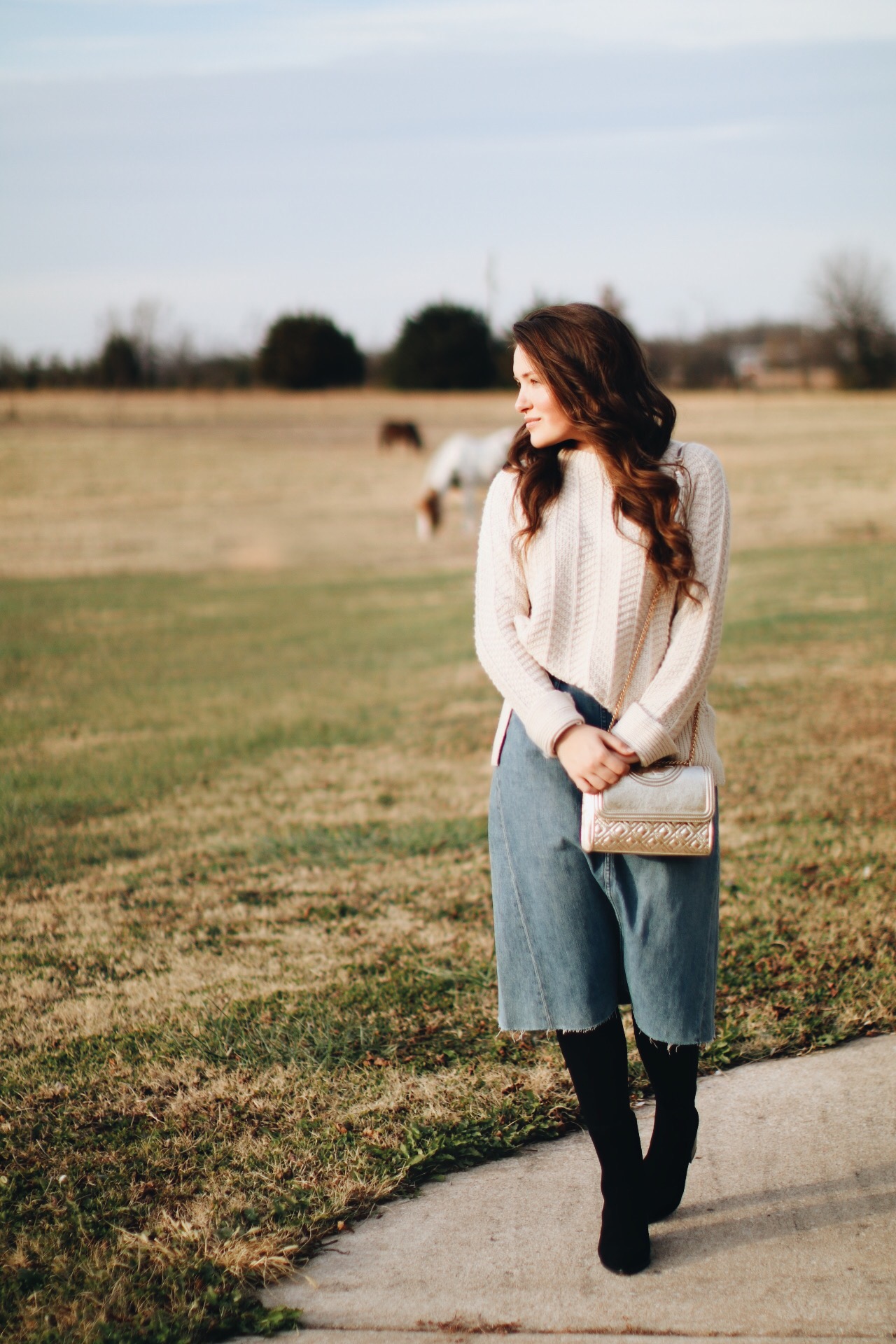 Cozy Knits and Denim Skirts with Courtney Toliver on She's Intentional