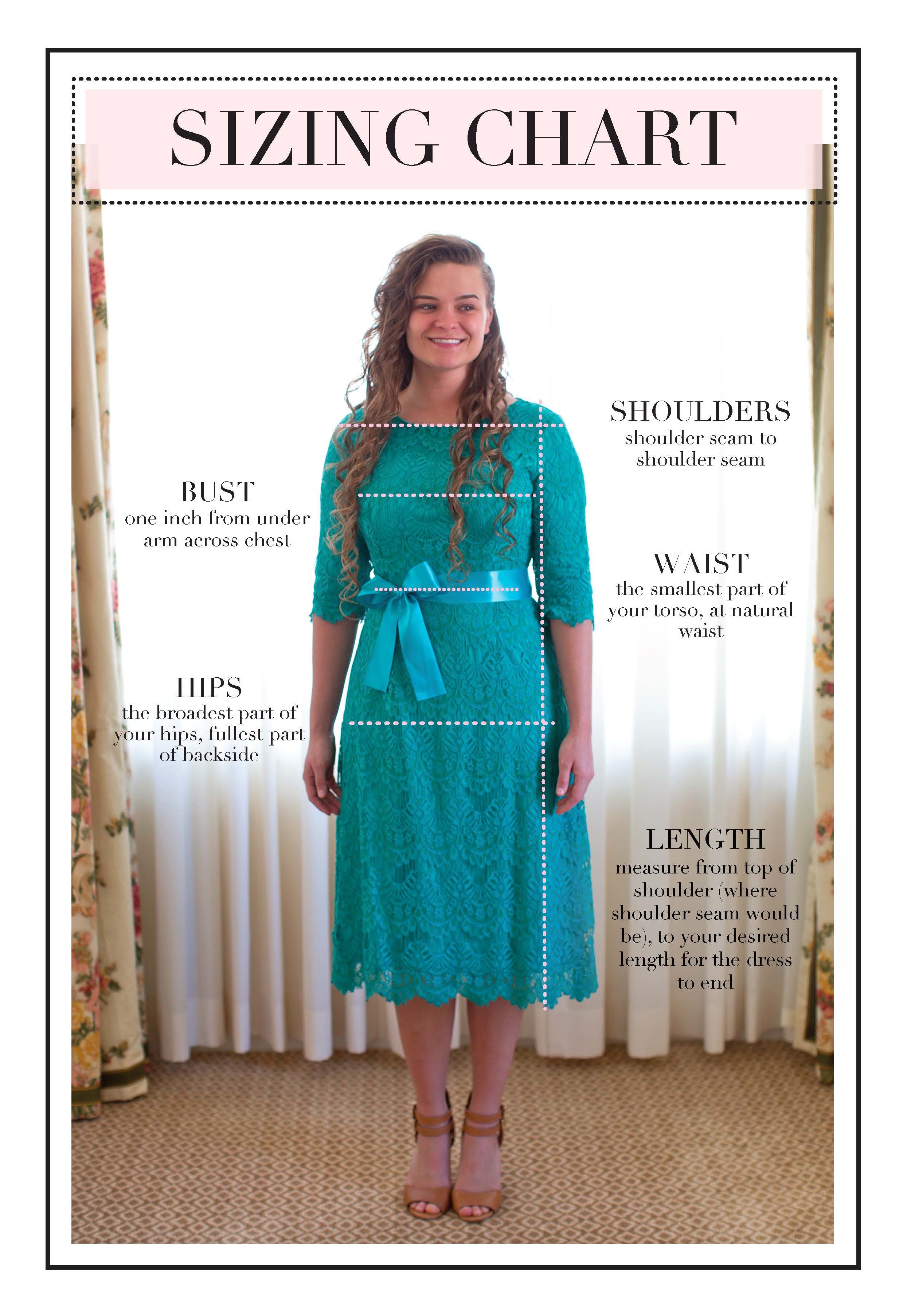 How to Measure  Dainty Jewells Modest Clothing for Women & Girls