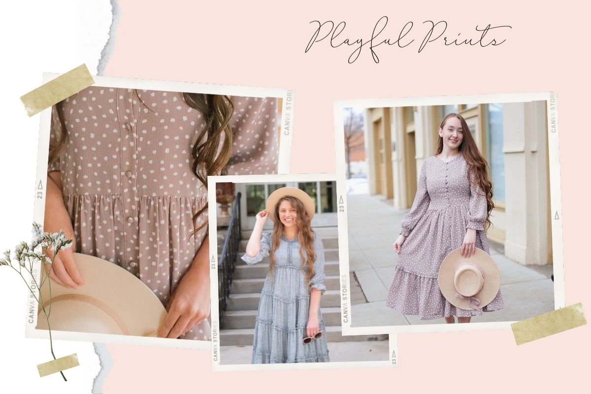 Pastel Spring Style with Dainty Jewell's Modest Clothing: featuring reviews  of their pretty-in-pink Sidewalk Stroll Dress and Fluttering Fancy Skirt!