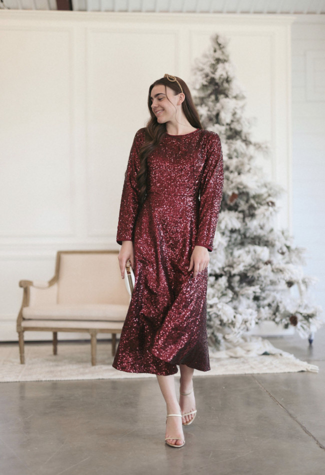 womens xmas party dresses MISKKY Christmas Print Dress Loose Midi Dress 3/4 Sleeve Cocktail Christmas Print Dress with Pockets Casual Christmas Dress for Women, Red Try these style in this summer Collocation Plus Size Women Christmas Dress