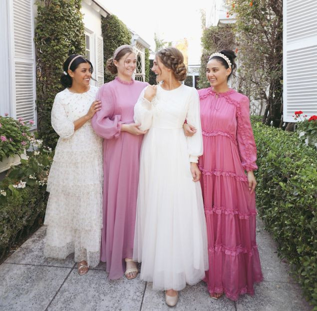 Elegant Fashion Inspiration Featuring Satin  Dainty Jewells, Modest  Clothing for Women, Girls & Weddings