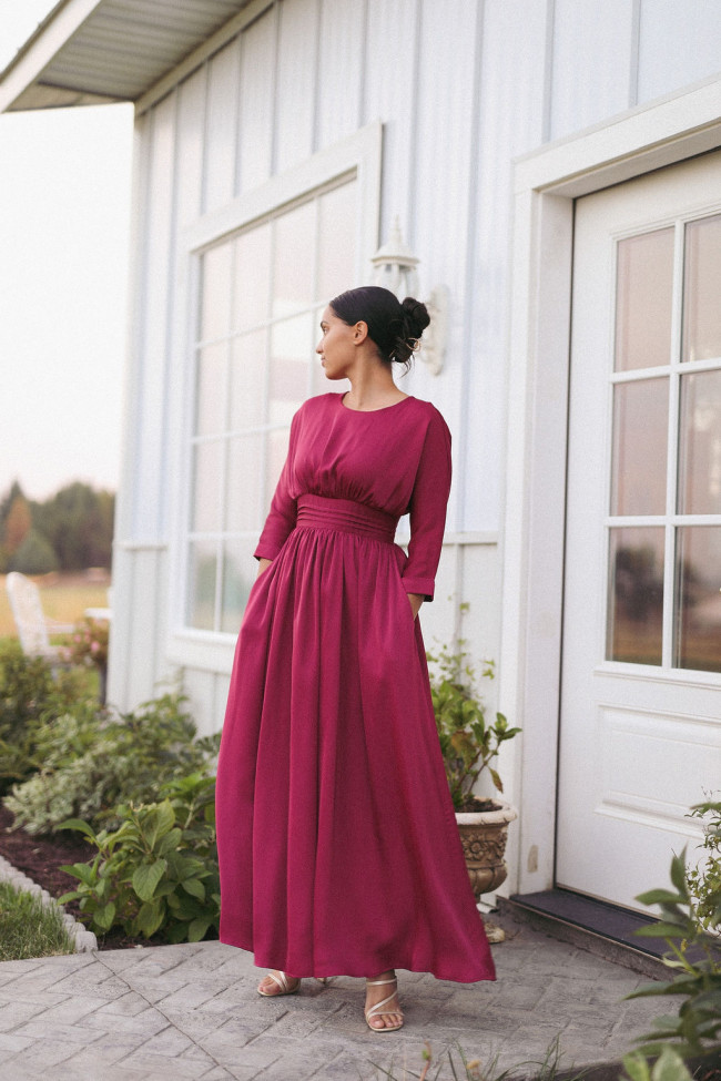 modest pink bridesmaid dresses Raelynn A-Line Long Sleeves Chiffon Dresses, Candy June Sweetheart Pink Bridesmaids Dress from A Closet Full of Dresses One of our all Modest Bridesmaid Dresses | Bridelulu