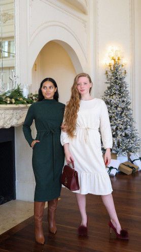 Preview image for article: Deck the Halls (and Yourself) with Festive Cheer: A Modestly Chic Christmas Day Outfit